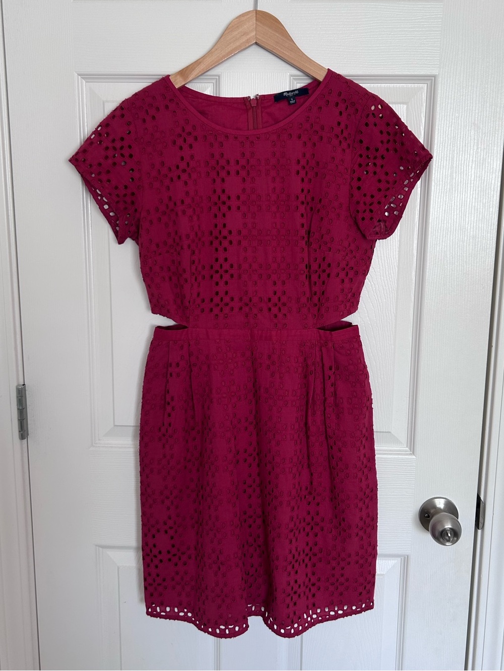 Madewell Red Cutout Cotton Mini Dress
